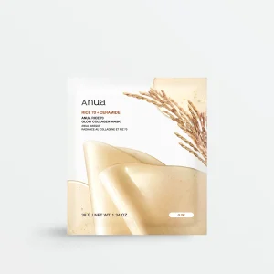 ANUA Rice 70+Ceramide Glow Mask 38g - Korean Wash Off Mask with Rice Extract Brightening Exfoliating Clay Mask for Dull Skin Pore Cleansing Smoothing