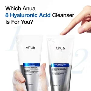 ANUA Hyaluronic Acid 8+ Panthenol Cleanser 150ml - Korean Gentle Face Wash Hydrating Low pH Gel Cleanser for Dry Sensitive Skin Makeup Removing
